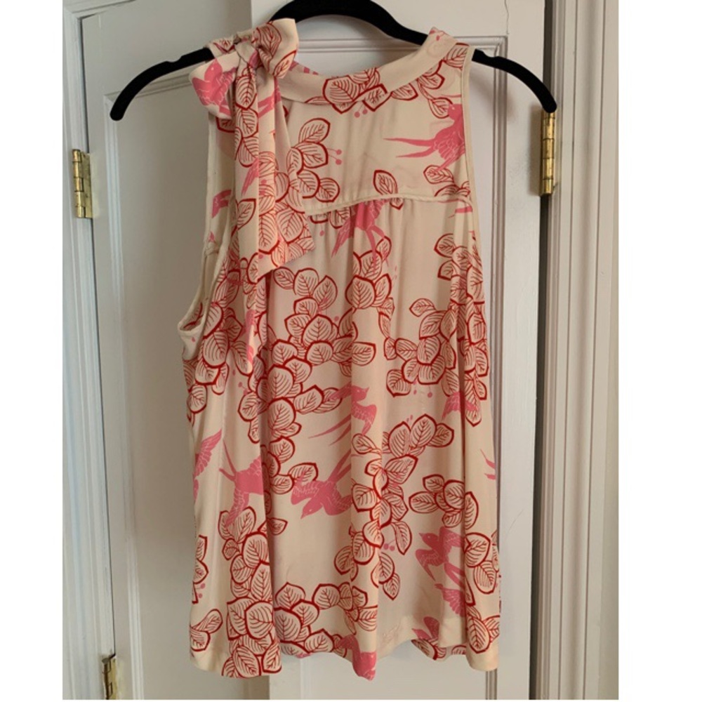 ANTHROPOLOGIE Maeve Sleeveless Bow Neck Blouse